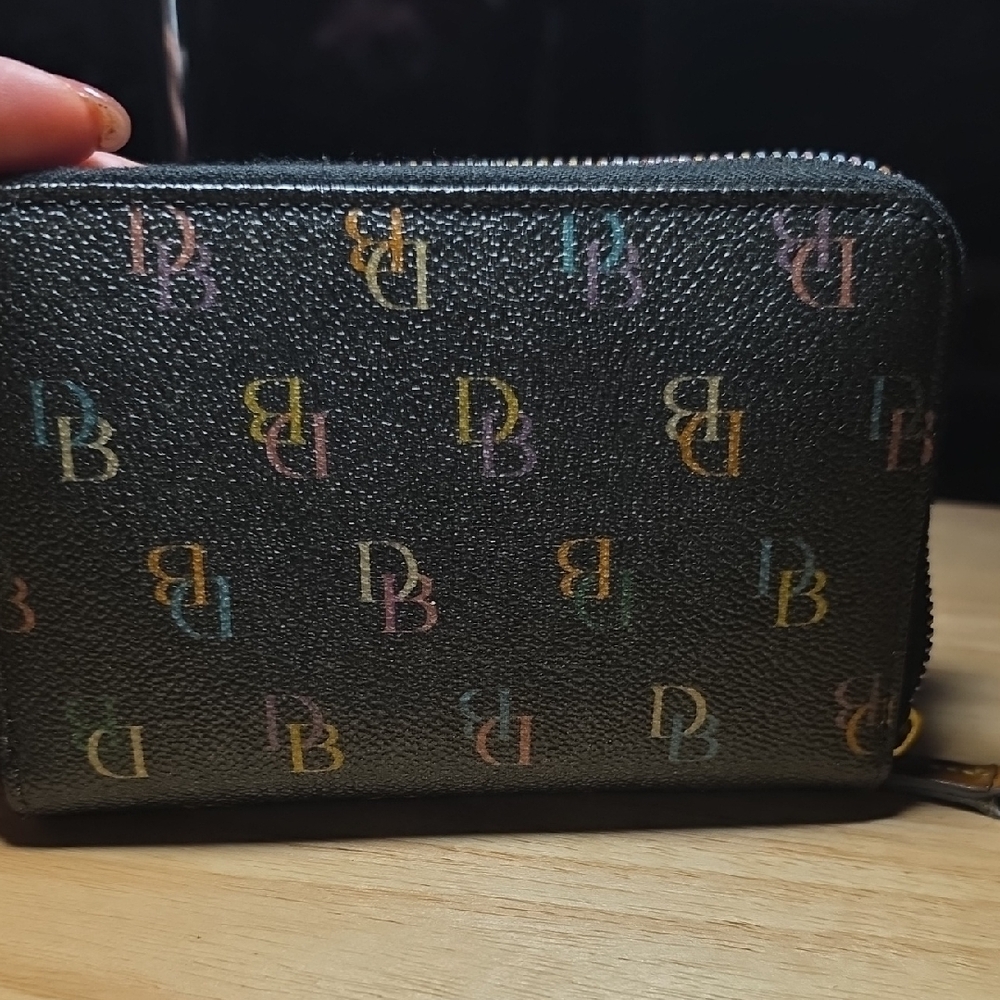 Dooney & Bourke Black Wallet with Multicolor Logo - Picture 2 of 6